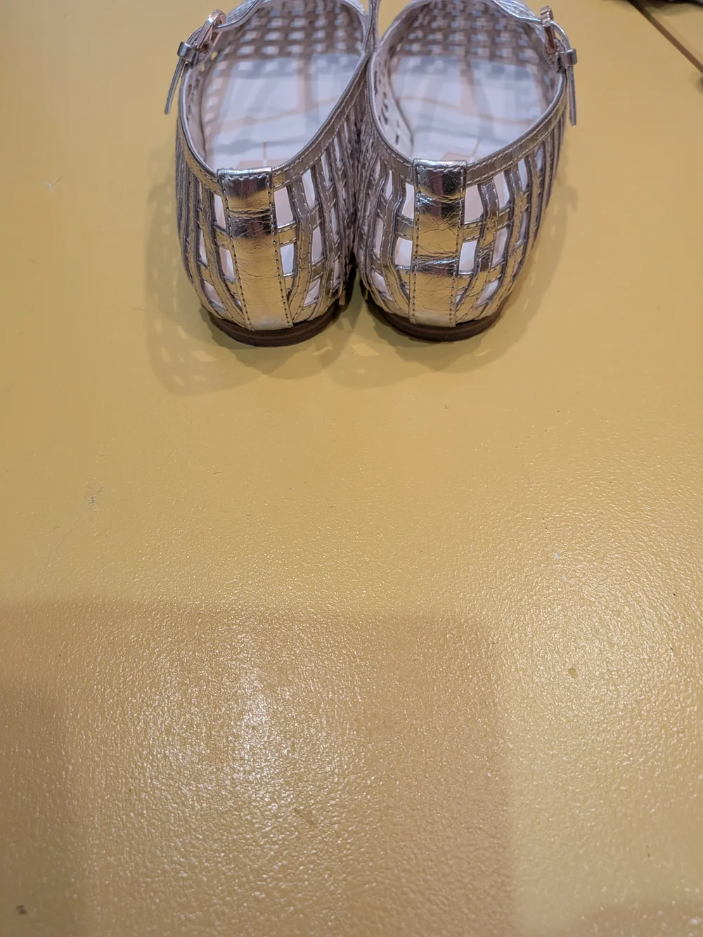 Dolce Vita Silver Woven T-Strap Flats